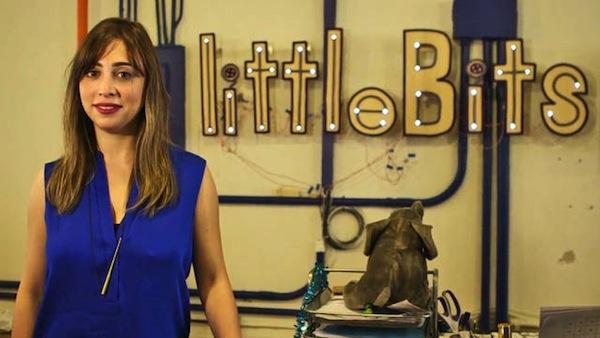 المهندسة اللبنانية “ايه بدير” رئيسة شركة “Little Bits” تنتج ألعاباً تربوية الكترونية أشبه بألعاب الـ “Leggo”