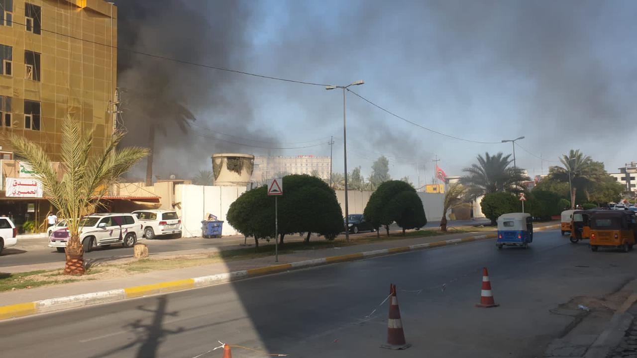 عاجل: اندلاع حريق كبير داخل قيادة عمليات كربلاء