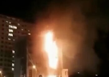 اندلاع حريق  في فندق بأربيل شمال العراق