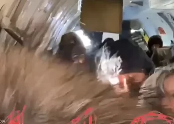 بالفيديو.. باب طائرة ينفتح فجأة وسط هلع الركاب في الجو