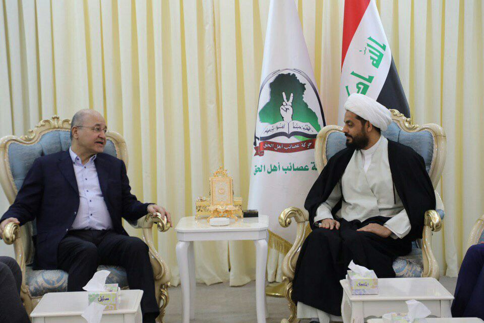صالح يذهب إلى الخزعلي لإقناعه بترك التصعيد ضد التواجد الأمريكي للبرلمان