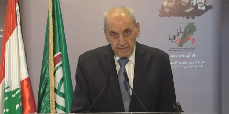 نبيه بري يوافق على انسحاب “حزب الله وإسرائيل” من جنوب لبنان