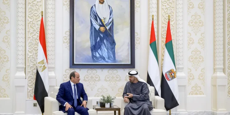 رئيس دولة الامارات والرئيس المصري يبحثان التطورات الإقليمية