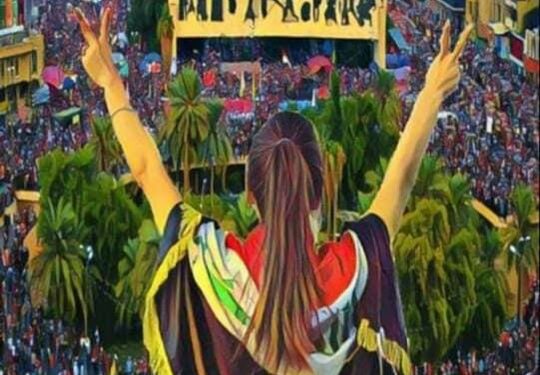 شاعرة وطنية تلهب حماس العراقيين للخروج في التظاهرة الكبري يوم 1/10/2022